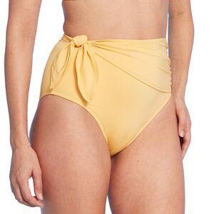 NEW Kona Sol Sash Tie High Waist Medium Coverage Yellow Bikini Bottom S